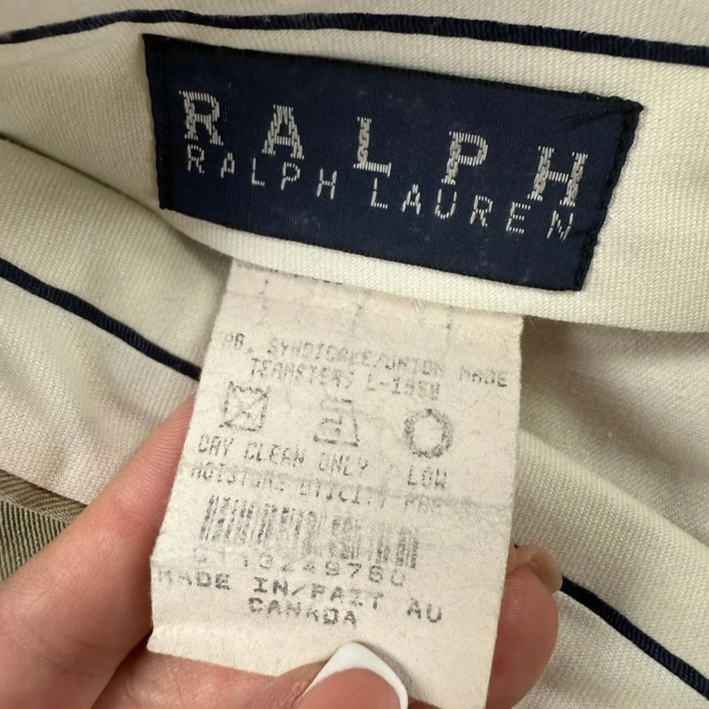 Ralph Lauren Mens Dress Pants 36x28‎ Pleated Khaki Beige Vintage Canada Made Y2K